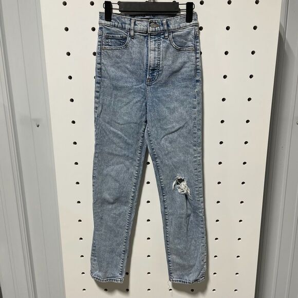 Express Denim - Express Slim Super High Rise Light Wash Jeans Size 00R